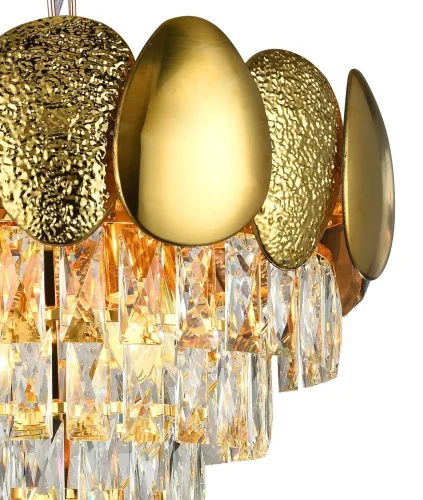 Люстра подвесная CHIC 81437/8C GOLD Natali Kovaltseva прозрачная золотая на 8 ламп, основание золотое в стиле классический фото 2